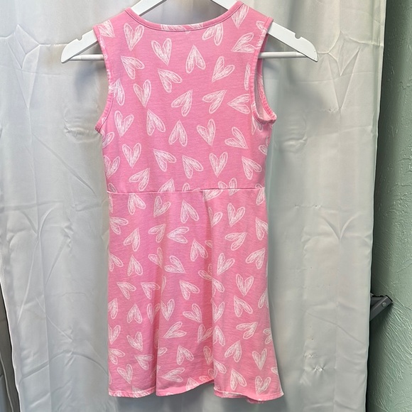 Pink and White Heart Pattern Sleeveless Skater Dress - Picture 5 of 5